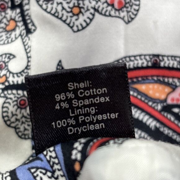 Ann Taylor Petite Sz 4P Pencil Skirt Multicolor Paisley Cotton stretch lined - Picture 4 of 9